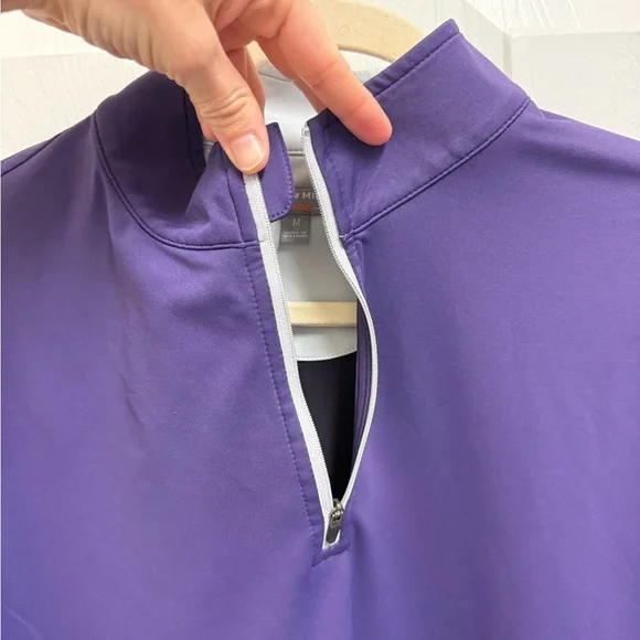 Peter Millar Purple Quarter Zip Pullover - Picture 4 of 9